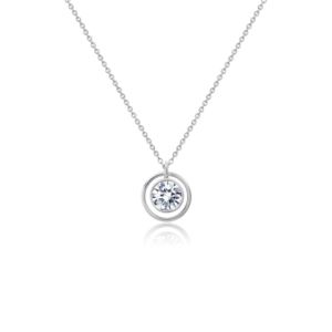 Crislu+Bezel+Set+Halo+Necklace+in+Platinum