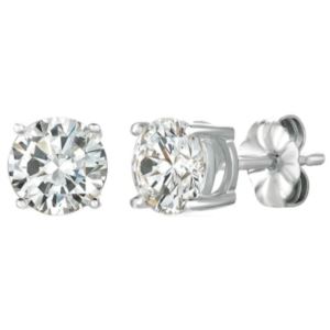 Crislu+Solitaire+Brilliant+Stud+Earrings+Finished+in+Pure+Platinum