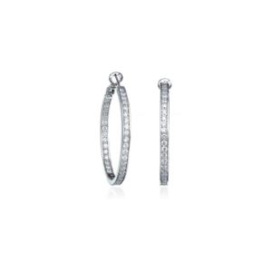 Crislu+Classic+Inside+Out+Hoop+Earrings+Finished+in+Pure+Platinum