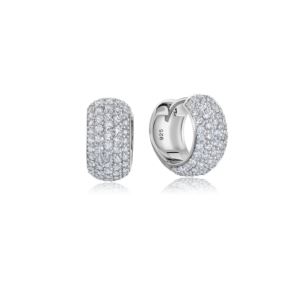 Crislu+Small+Pave+Huggie+Hoop+Earrings