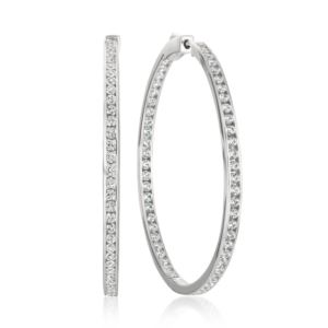 Crislu+Classic+Inside+Out+Hoop+Earrings+Finished+in+Pure+Platinum+-+1.5+inches+diameter