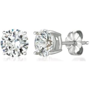 Crislu+Solitaire+Brilliant+Stud+Earrings+Finished+in+Pure+Platinum