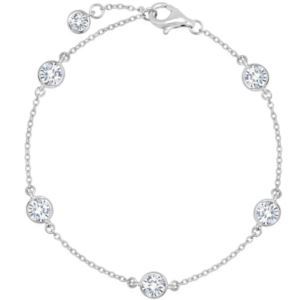 Crislu+Bezel+Set+Station+Bracelet+Finished+in+Pure+Platinum