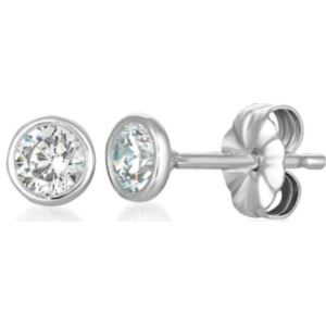 Crislu+Solitaire+Bezel+Set+Earrings+Finished+in+Pure+Platinum