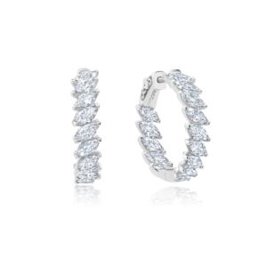 Crislu+Marquise+Hoop+Earring+in+Platinum