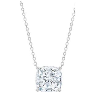 Crislu+Adjustable+16%22-+18%22+Bliss+Cushion+Cut+Necklace+Finished+in+Pure+Platinum