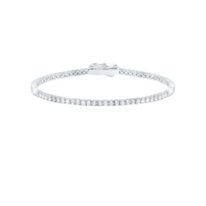 Crislu+Classic+Small+Brilliant+Tennis+Bracelet+Finished+in+Pure+Platinum