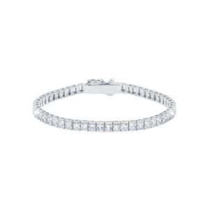 Crislu+Classic+Medium+Princess+Tennis+Bracelet+Finished+in+Pure+Platinum