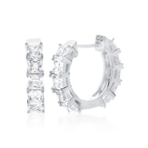 Crislu+Princess+Hoop+Earrings+Finished+in+Pure+Platinum