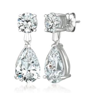 Crislu+Classic+Pear+Drop+Earrings+Finished+in+Pure+Platinum