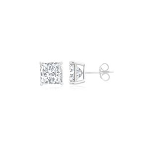 Crislu+Mens+Square+Cut+CZ+Stud+in+Pure+Platinum