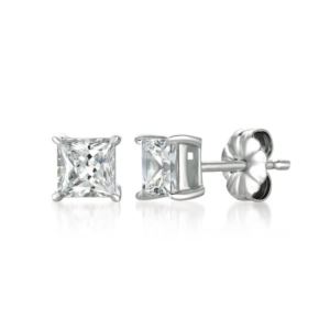 Crislu+Solitaire+Princess+Stud+Earrings+Finished+in+Pure+Platinum+-+1.5+Cttw