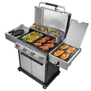 Propel%2B4+Burner+3-in-1+Gas+Grill+Griddle+%26+Pizza+Oven+Black+%26+Stainless+Steel