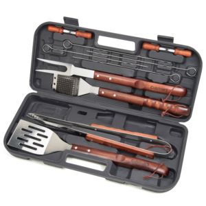 Piece+Wooden+Handle+Grilling+Set