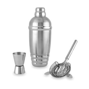 Tuscany+Metal+Shaker+%26+Strainer+Set