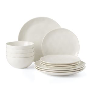 Bay+Colors+12pc+Dinnerware+Set+White+Glaze