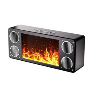 Portable+Bluetooth+Speaker+with+FM+Radio+and+Fireplace+Lighting+Effects+L+Black