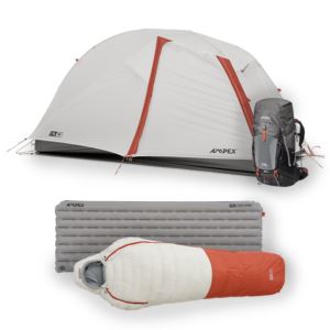 Ampex+1P+Backpacking+Kit+-+XL+-+Tent%2FCamp+Pad%2F50L+Backpack%2FMummy+Sleeping+Bag