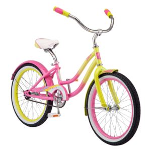 Kulana+Lakona+Shore+Cruiser+Bike%2C+20-Inch+Wheels%2C+Single+Speed%2C+Pink%2FYellow