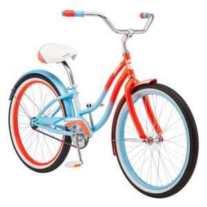 Kulana+Lakona+Shore+Cruiser+Bike%2C+24-Inch+Wheels%2C+Single+Speed%2C+Blue%2FCoral