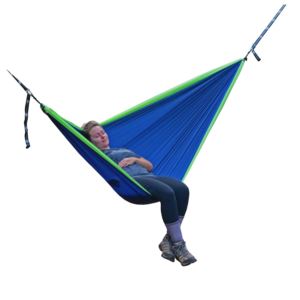 GO2+Traveler+Nylon+Hammock+Lime%2FNavy