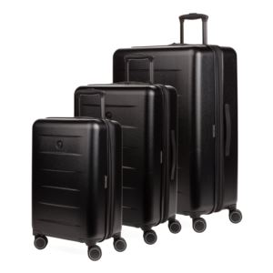8020+3pc+Expandable+Hardside+Luggage+Spinner+Set+Black