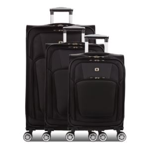 7768+Expandable+3pc+Spinner+Luggage+Set+Black