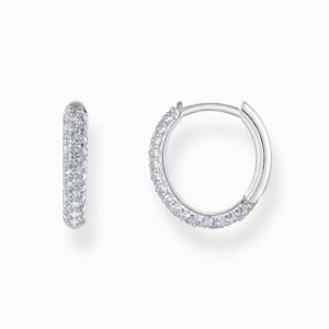Thomas+Sabo+Hoop+Earrings+with+White+Zirconia+Pave