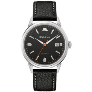 Men%27s+Summer+Wind+Automatic+Black+Leather+Strap+Watch+Black+Dial