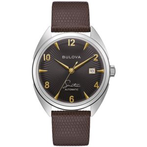 Men%27s+Fly+Me+To+The+Moon+Automatic+Brown+Leather+Strap+Watch+Black+Dial