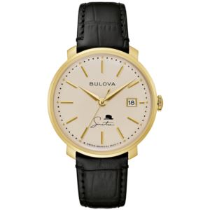 Men%27s+The+Best+Is+Yet+To+Come+Automatic+Black+Leather+Watch+Parchment+Dial