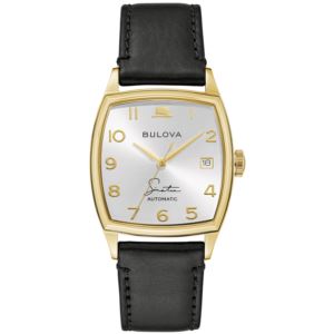 Men%27s+Young+At+Heart+Automatic+Black+Leather+Strap+Watch+Silver+Dial