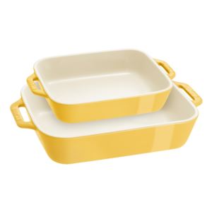 2pc+Ceramic+Rectangular+Baking+Dish+Set+Citron