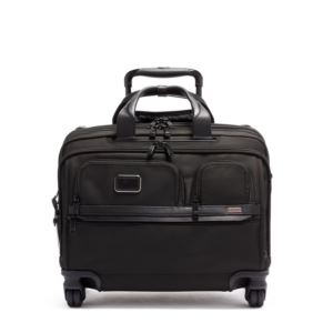 Alpha+Deluxe+4+Wheeled+Laptop+Case+Brief-+Black