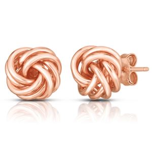 Sterling+Silver+Love+Knot+Earrings+Rose+Gold