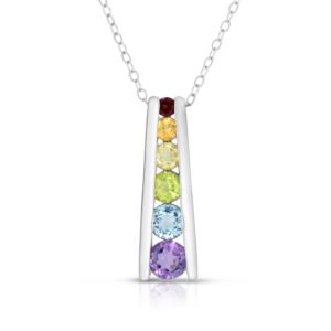 Multi-Colored+Gemstone+Necklace