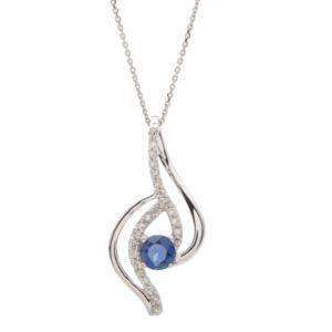 Sapphire+%26+Diamond+Necklace