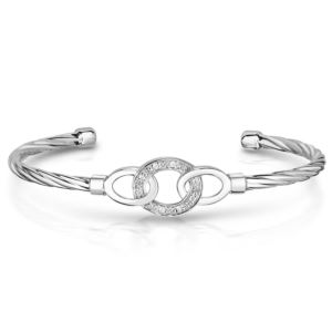 Diamond+Silver+Cuff+Bracelet