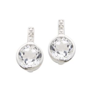 Diamond+%26+White+Topaz+Earrings