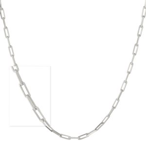 Classic+Paperclip+Link+Chain+Necklace+Silver