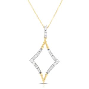 Geometric+twt+Diamond+and+k+Yellow+Gold+Necklace