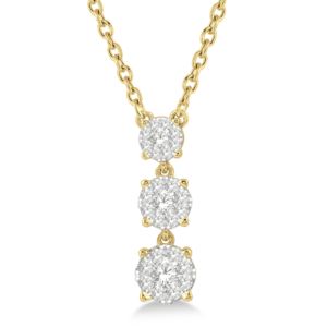 Three+Cluster+twt+Diamond+Necklace