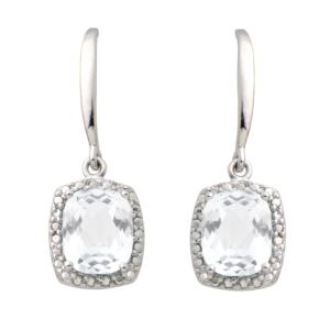 Diamond+White+Topaz+Earrings