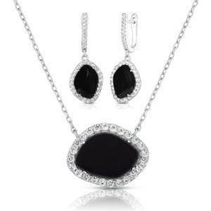 Black+Onyx+Earring+%26+Necklace+Set