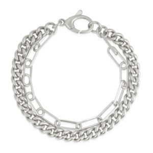 Curb+and+Paperclip+Bracelet+Silver