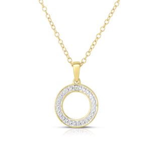 Diamond+Yellow+Gold+Geometric+Necklace