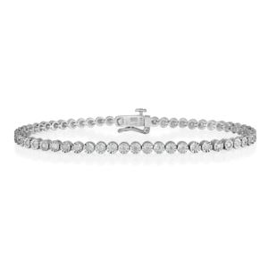 Round+twt+Diamond+White+Gold+Bracelet