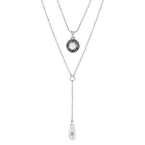 Silver+and+Pearl+Layer+Necklace