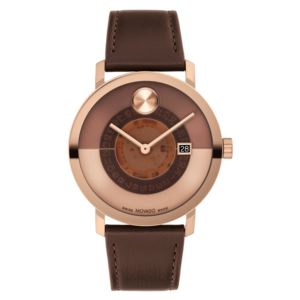 Unisex+BOLD+Evolution+Brown+Leather+Strap+Watch+Brown+Skeleton+Dial