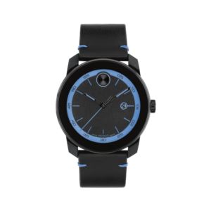 Men%27s+Bold+TR90+Blue+%26+Black+Leather+Strap+Watch+Black+Dial
